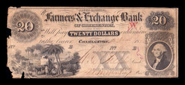 Estados Unidos United States 20 Dollars 1850 Farmers & Exchange Bank Of Charleston State South Carolina - South Carolina