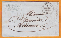 1848 - Cachet Moyen De Saint Chinian, Hérault Sur LAC Vers Aniane - Via Béziers Et Montpellier, Petits Cachets - 1801-1848: Précurseurs XIX