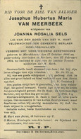 Josephus Van Meerbeek  : Morckhoven 1891 - Berlaar 1934   (  Gendarm -  Politie    )  Veldwachter Berlaar - Devotion Images
