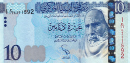 LIBYA 10 DINARS ND 2015 P-82 UNC "free Shipping Via Registered Air Mail" - Libye