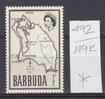 119K492 / ERROR Color Barbuda  1968 Michel Nr. 12 MH (*) Map Of Barbuda - Barbuda (...-1981)