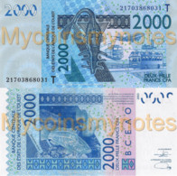 WEST AFRICAN STATES, TOGO, 2000 Francs, 2021, Code T, (Not Yet In Catalog), New Signature, UNC - Stati Dell'Africa Occidentale