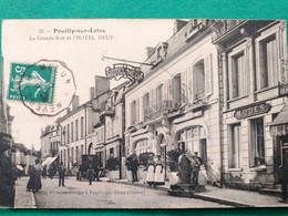 58 ,pouilly Sur Loire, La Grande Rue Et L'hôtel Neuf En 1913 - Pouilly Sur Loire