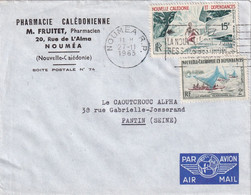 NOUVELLE CALEDONIE 1963 PLI AERIEN DE NOUMEA - Brieven En Documenten