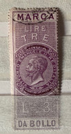MARCHE DA BOLLO PER CAMBIALI 1866 - LIRE 3 - Revenue Stamps