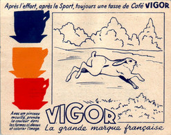 Papier Publicitaire Café Vigor à Colorier Série Animaux D'Europe Lièvre Hare N°12 En TB.Etat - Publicités