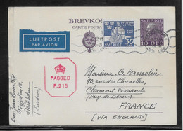 Suède - Entiers Postaux - Censure - Postal Stationery