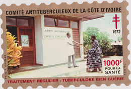 Grande Vignette Timbre Erinnophilie  1 000 F 1972 Cote D Ivoire Anti Tuberculeux Tuberculose 8 X 12 Cm - Antitubercolosi