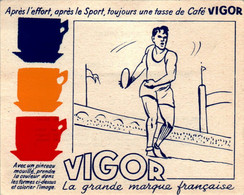 Papier Publicitaire Café Vigor à Colorier Série Sport Lancer Du Disque Athlétisme N°7 En TB.Etat - Advertising