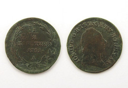 Austria-Habsburg, 1/2 Kreutzer 1781 A Vienna Mint, Joseph II, KM# 2053 (ZT#02) - Autriche