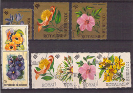 Lot De Timbres Thème Fleurs -  Pologne - Royaume Du Burrundi - Argentine Etc. - Sonstige & Ohne Zuordnung