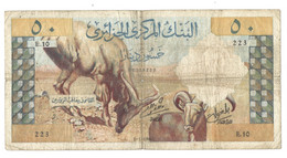 BILLET BANQUE CENTRALE ALGERIE 50 Dinars 1964 - Algerien