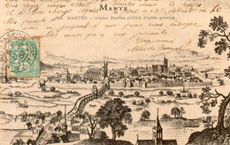 - 78 - MANTE. - MANTES. Ancien Mantes (1650), D'après Gravure - Scan Verso - - Mantes La Ville