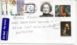 Lettre Du Canada 2022, Avec Vignette Prevention Covid-19 ,  Adressée Andorra, Avec Timbre à Date - Lettres & Documents