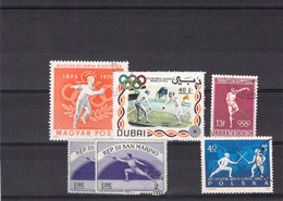 Lot De Timbres Thème Escrime - Fencing