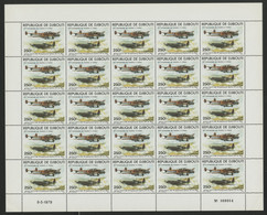 DJIBOUTI POSTE AERIENNE N° 131 MNH ** COTE 137,50 € FEUILLE De 25 EX. AVION PLANE POTEZ SPITFIRE. TB/VG - Dschibuti (1977-...)