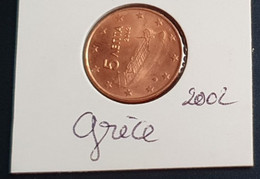 GRECE Pièce 5 Cent De 2002 - Pièce En Centime D'EURO - Bon Ou Très Bon état - Sous Sachet Plastique / 2 - Sammlungen