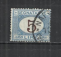 ITALY 1870 - POSTAGE DUE - HIGH FACIAL VALUE ITL 5 - USED OBLITERE GESTEMPELT USADO - VERY RARE! - Taxe