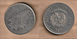 Dominicana Republica  ½ Peso 1989  Nickel Clad Steel • 11.35 G • ⌀ 30.55 Mm KM# 73, Schön# 75 - Dominicana