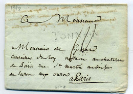 TONNEINS Lenain N°9 / Dept 45 Lot Et Garonne / 1788 / Cachet De Cire Complet Au Verso - 1701-1800: Precursors XVIII