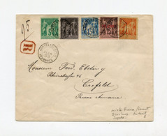 !!! AFFRANCH 5 COULEURS SUR LETTRE RECO DE CONSTANTINOPLE DE 1893 AFFRANCH MIXTE FRANCE - LEVANT. RRR. AU TARIF - Storia Postale