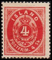 1873. Skilding. 4 Skilling Red. Perf. 14x13½. Hinged. Beautiful Stamp. (Michel 3A) - JF518205 - Neufs