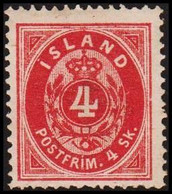 1873. Skilding. 4 Skilling Red. Perf. 14x13½. Hinged. Beautiful Stamp. (Michel 3A) - JF518206 - Unused Stamps