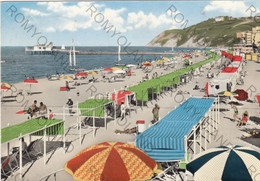 CARTOLINA  GABICCE MARE,PESARO,MARCHE,LA RIDENTE SPIAGGIA E IL DOLCE COLLE,MARE,SOLE,BELLA ITALIA,VIAGGIATA 1961 - Pesaro