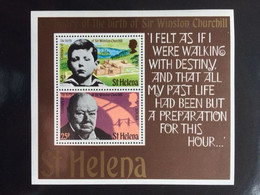 SAINT ST HELENA 1974 WINSTON CHURCHILL MI BL 2 MNH - Sint-Helena