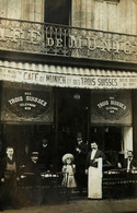 Valenciennes * Carte Photo 1907 * Devanture Café De Munich Et Des Trois Suisses Tel.616 * Commerce Serveur - Valenciennes