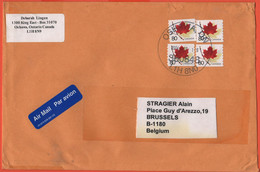 CANADA - 2004 - 4 X 80 Maple Leaf - Medium Envelope - Viaggiata Da Oshawa Per Brussels, Belgium - Lettres & Documents