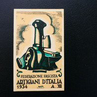 Tessera CONFEDERAZIONE FASC. ARTIGIANI ANNO 1934 ( 627-099 E+d) - Tessere Associative