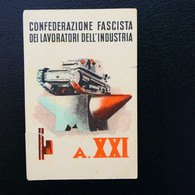 Tessera CONFEDERAZIONE FASCISTA DEI LAVORTAORI DELL'INDUSTRIA - ALESSANDRIA (COD.627-142 E+d) - Lidmaatschapskaarten