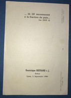 Faire Part Prêtrise Frère Dominique Bertrand Prêtre Lyon 5 Septembre 1964 - Other & Unclassified