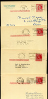 UX38 S54A 4 Postal Cards Used NY PA And TN 1952 - 1941-60