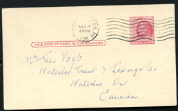 UX38 S54B Postal Card Detroit MI To CANADA 1956 - 1941-60