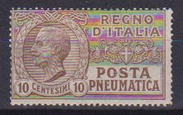 REGNO D'ITALIA POSTA PNEUMATICA 1913-1923 EFFIGE DI V.EMANUELE III SASS. 1 MLH VF - Posta Pneumatica