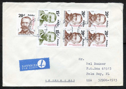Poland Warszawa 1989, Airmail Cover Used To Florida USA | Mi 3170-3171, Famous People, Wincenty Witos, Julian Marchlewsk - Vliegtuigen