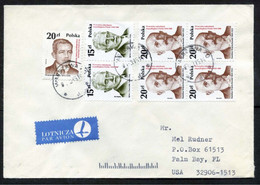 Poland Warszawa 1989 Airmail Cover Used To Florida USA - Flugzeuge