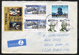 Poland Warszawa 1989 Air Mail Cover Used To Florida USA | WWII, Tank Attack And Soldiers - Vliegtuigen