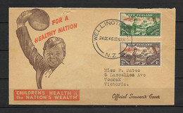 New Zealand 1946 Health Cover - On Official Childrens Health, Nations Wealth - Covers & Documents