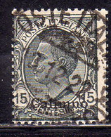 COLONIE ITALIANE EGEO 1921 1922 CALINO CALIMNO SOPRASTAMPATO D'ITALIA ITALY  CENT. 15c USED USATO OBLITERE' - Aegean (Calino)