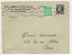 FRANCE MAZELIN 1FR20 + ARC TRIOMPHE 80C LETTRE AIX EN PROVENCE 16.IX .1947 AU TARIF IMPRIME - 1945-47 Ceres De Mazelin