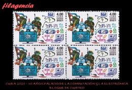 CUBA. BLOQUES DE CUATRO. 2021-01 30 AÑOS DEL PALACIO DE LA COMPUTACIÓN & LA ELECTRÓNICA - Neufs
