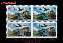 CUBA. BLOQUES DE CUATRO. 2021-12 60 ANIVERSARIO DEL MINISTERIO DE TRANSPORTE - Unused Stamps
