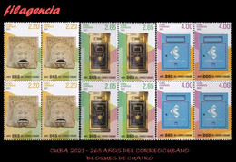 CUBA. BLOQUES DE CUATRO. 2021-17 265 AÑOS DEL SERVICIO OFICIAL DE CORREOS EN CUBA - Unused Stamps
