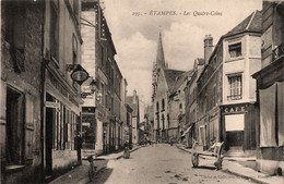 étampes * Rue Du Faubourg Quartier Les Quatre Coins * Café * Coiffeur - Etampes
