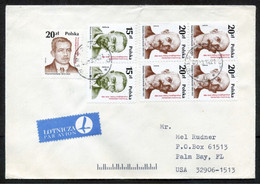 Poland Warszawa 1989 Airmail Cover Used To USA | Mi 3170, 3172, 3173 | Stanislaw Wojciechowski | W. Witos | W. Korfanty - Flugzeuge