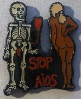 STOP AIDS - SIDA - SQUELETTE - PIN UP - PIN UPS - FEMME BLONDE -  (30) - Associations