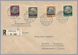 LUXEMBOURG - WW2 Occupation - Diekirch (T-34.01) 1940 Registered Hindenburg Cover To Berlin-Steglitz - 1940-1944 German Occupation